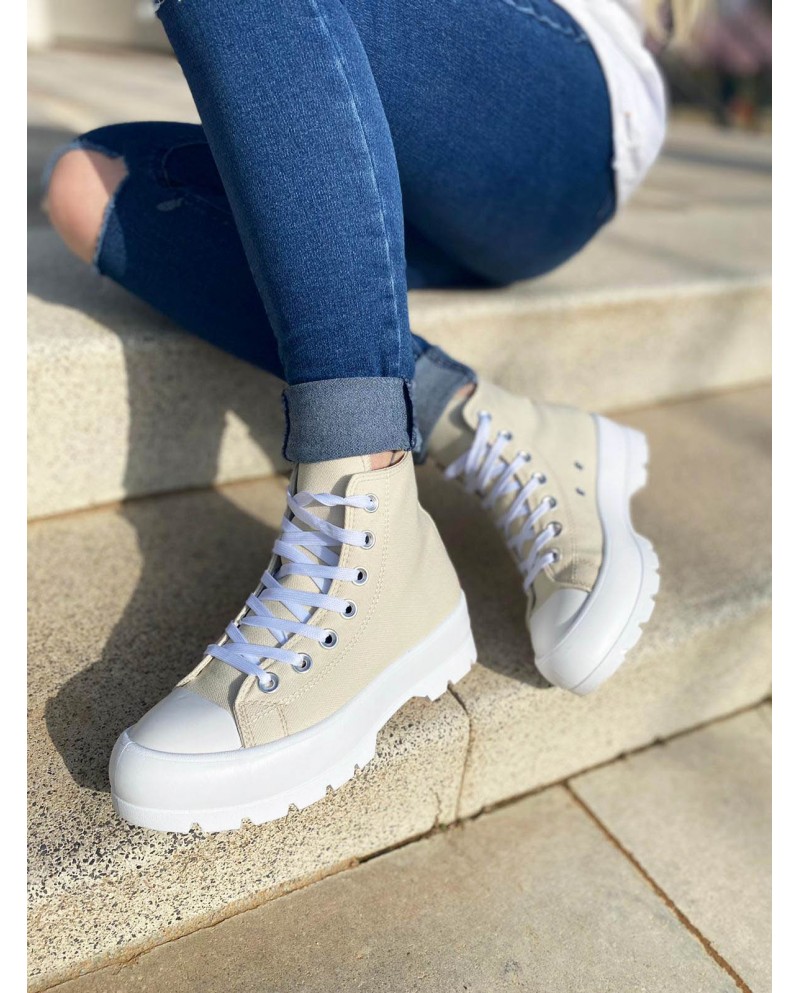 zapatillas plataforma beige