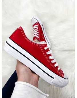 sneakers plataforma rojas mujer